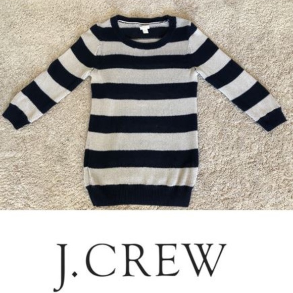 J. Crew Tops - J. Crew Beach Sweater in Stripe blue tan line